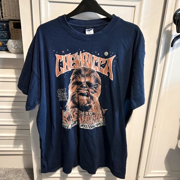 Gildan Other - Star Wars mens XL chewbacca back to kashyyyk vintage rare Graphic navy blue top